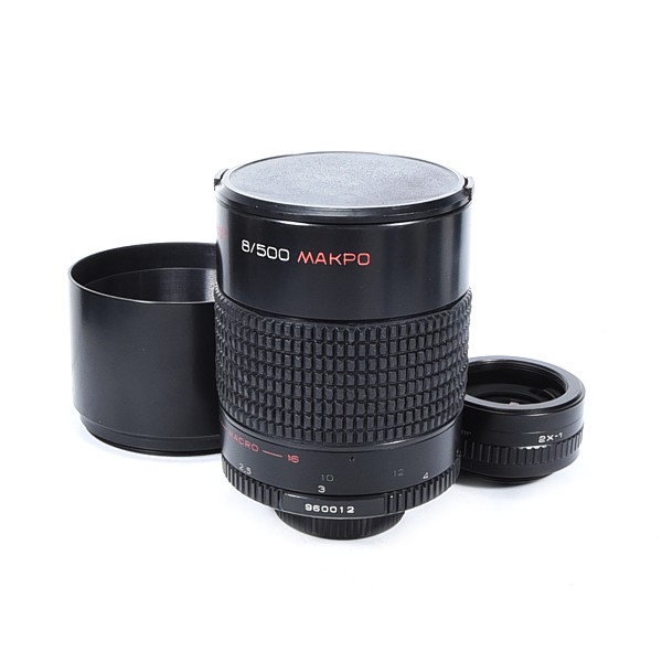 MC RUBINAR 500mm f/8 Macro Mirror Lens + tele 2x / M42